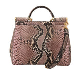 SICILY Borsa in pelle di serpente rosa pitone Dolce & Gabbana