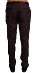 Pantaloni a righe in lana bordeaux Dolce & Gabbana-IT48 - M