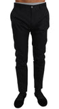 Pantaloni formali in cotone elasticizzato nero D&G-IT54 - XXL