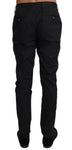 Pantaloni formali in cotone elasticizzato nero D&G-IT54 - XXL