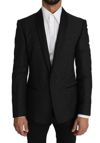 Blazer con motivo punteggiato in cotone nero D&G-IT54 - XXL