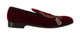 Mocassini in velluto bordeaux ferro di cavallo pistola D&G-EU39/US6