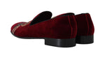 Mocassini in velluto bordeaux ferro di cavallo pistola D&G-EU39/US6