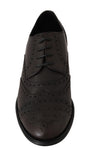 Scarpe formali Derby Wingtip in pelle marrone D&G-EU45/US12