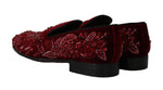 Mocassini con paillettes in cristallo di velluto rosso D&G-EU45/US12