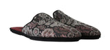 Ciabatte in pelle scamosciata jacquard floreale D&G-EU42/US9