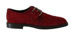 Scarpe eleganti in pelle scamosciata bordeaux rosse D&G-EU43/US10