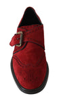 Scarpe eleganti in pelle scamosciata bordeaux rosse D&G-EU43/US10