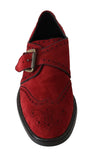 Scarpe eleganti in pelle scamosciata bordeaux rosse D&G-EU43/US10