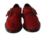 Scarpe eleganti in pelle scamosciata bordeaux rosse D&G-EU43/US10