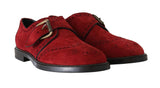 Scarpe eleganti in pelle scamosciata bordeaux rosse D&G-EU43/US10