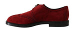 Scarpe eleganti in pelle scamosciata bordeaux rosse D&G-EU43/US10