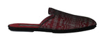 Pantofole con diapositive jacquard argento rosso D&G-EU42/US9