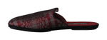 Pantofole con diapositive jacquard argento rosso D&G-EU42/US9