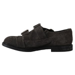 Scarpe con fibbia in pelle lavata grigia con fibbia D&G-EU43/US10