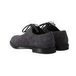 Scarpe derby classiche in pelle scamosciata grigie D&G-EU45/US12