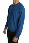 Pullover con logo DG 100% cashmere blu Dolce & Gabbana-IT52 - XL