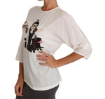 T-shirt dgfamily in seta bianca Dolce & Gabbana-IT42-M