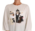 T-shirt dgfamily in seta bianca Dolce & Gabbana-IT46-XL