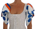 Top bustier corsetto in seta bianco a pois Dolce & Gabbana-IT38-XS