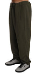 Pantaloni tuta da uomo in pile verde Billionaire Italian Couture-3XL