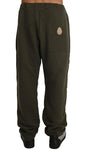 Pantaloni tuta da uomo in pile verde Billionaire Italian Couture-3XL