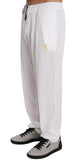 Pantaloni tuta in cotone bianco Billionaire Italian Couture-XL