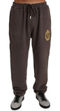 Pantaloni tuta in cotone marrone Billionaire Italian Couture-XL