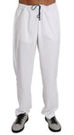 Pantaloni tuta in cotone bianco Billionaire Italian Couture-XXL