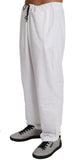 Pantaloni tuta in cotone bianco Billionaire Italian Couture-XXL