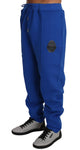 Pantaloni tuta in cotone blu Billionaire Italian Couture-XL