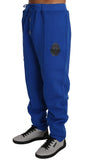 Pantaloni tuta in cotone blu Billionaire Italian Couture-XL