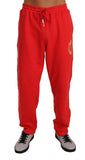 Pantaloni tuta in cotone rosso Billionaire Italian Couture-XL