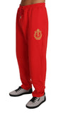 Pantaloni tuta in cotone rosso Billionaire Italian Couture-XL