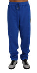 Pantaloni tuta in cotone blu Billionaire Italian Couture-L