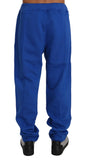 Pantaloni tuta in cotone blu Billionaire Italian Couture-L