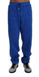 Pantaloni tuta in cotone blu Billionaire Italian Couture-XXL