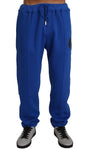 Pantaloni tuta in cotone blu Billionaire Italian Couture-4XL