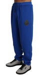 Pantaloni tuta in cotone blu Billionaire Italian Couture-4XL