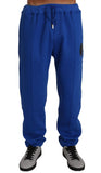 Pantaloni tuta in cotone blu Billionaire Italian Couture-3XL