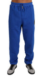 Pantaloni tuta in cotone blu Billionaire Italian Couture-XL