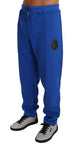 Pantaloni tuta in cotone blu Billionaire Italian Couture-XL