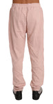 Pantaloni tuta in cotone rosa Billionaire Italian Couture-XL