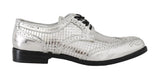 Scarpe brogue lucide a specchio in pelle argento D&G-EU36/US5.5