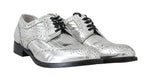 Scarpe brogue lucide a specchio in pelle argento D&G-EU36/US5.5