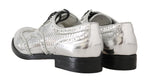 Scarpe brogue lucide a specchio in pelle argento D&G-EU36/US5.5