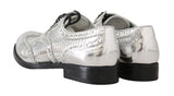 Scarpe brogue lucide a specchio in pelle argento D&G-EU36/US5.5