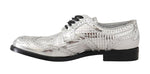 Scarpe brogue lucide a specchio in pelle argento D&G-EU36/US5.5