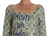 Abito Saluti Da Capri jacquard verde beige Dolce & Gabbana-IT46-XL