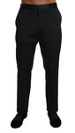 Pantaloni formali in broccato in cotone nero Dolce & Gabbana-IT54 - L